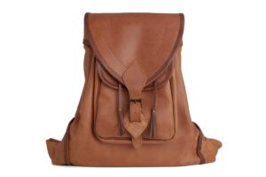ZURRON EN PIEL DE TERNERA NATURAL CON BOLSILLO EXTERIOR