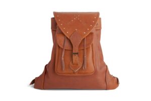 ZURRON EN PIEL DE CABRA NATURAL CON BOLSILLO EXTERIOR