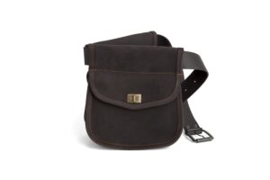 PAREJA DE BOLSAS PARA OJEO EN CUERO ENGRASADO OSCURO